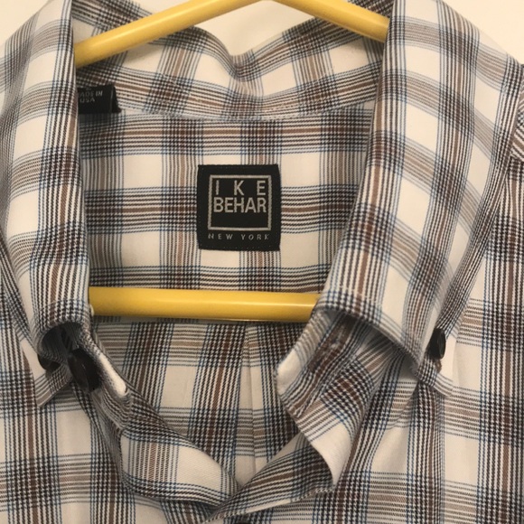 Men’s Ike Behar 100% Cotton Shirt - Size Large - Picture 1 of 8